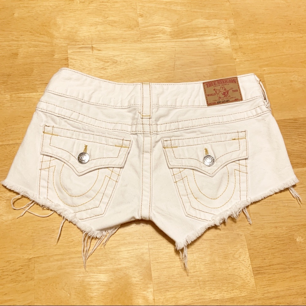 True Religion Joey Cut Off White Jean Shorts 26 - Picture 6 of 11